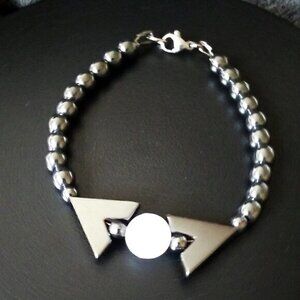 Cool Calm & Collected ~ Classy Hematite & Quartz Beaded Bracelet for 7" Wrist